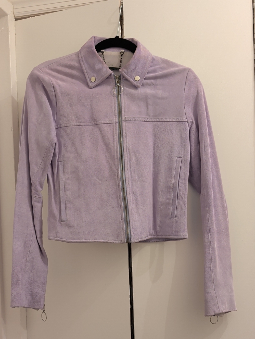 Capulet Lavender Suede Zip-Front Jacket Size S